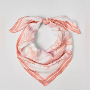 Silk Elegant Pink Floral Scarf